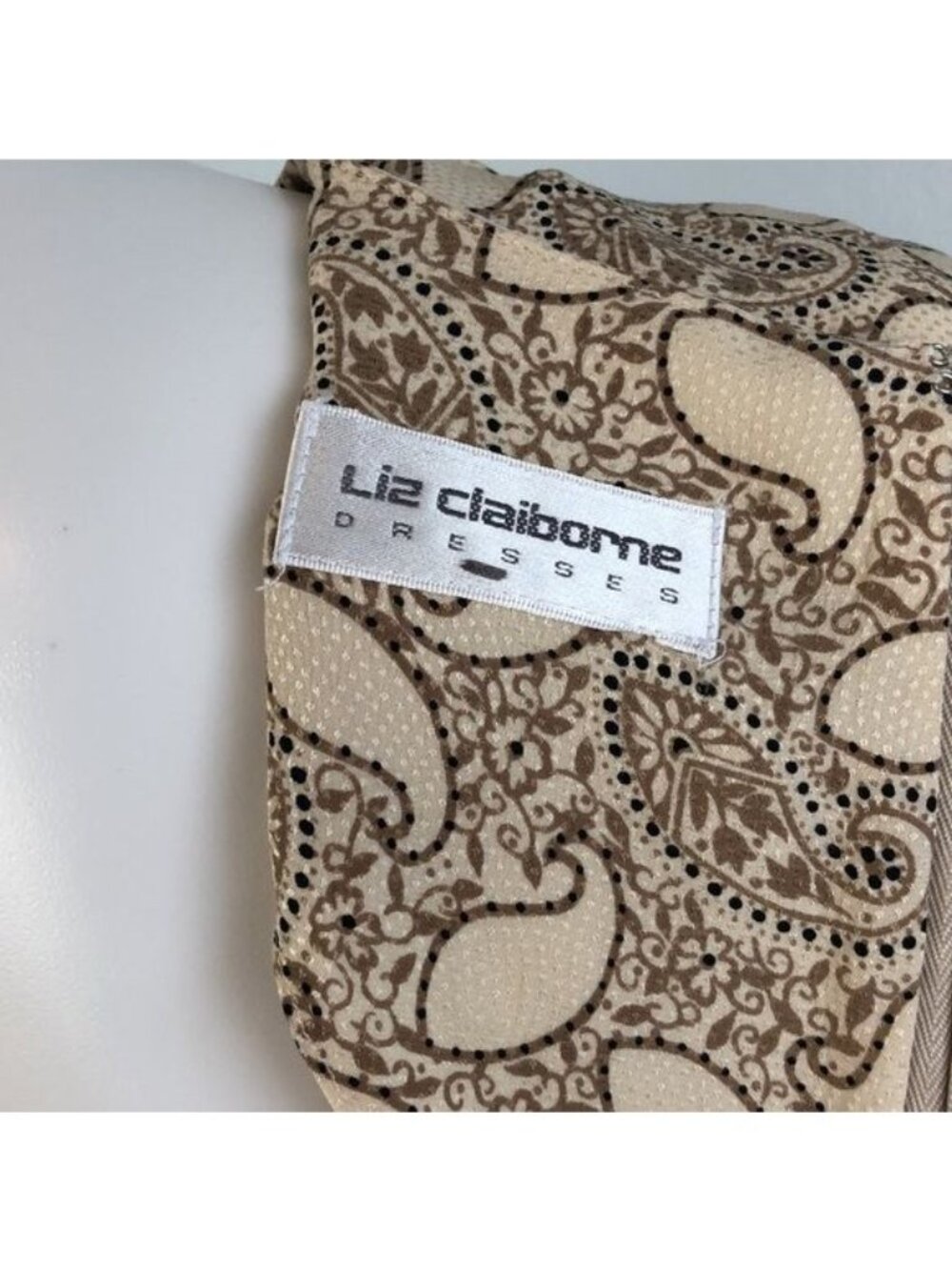 VINTAGE Liz Claiborne Paisley Silk Dress - M - Picture 8 of 9